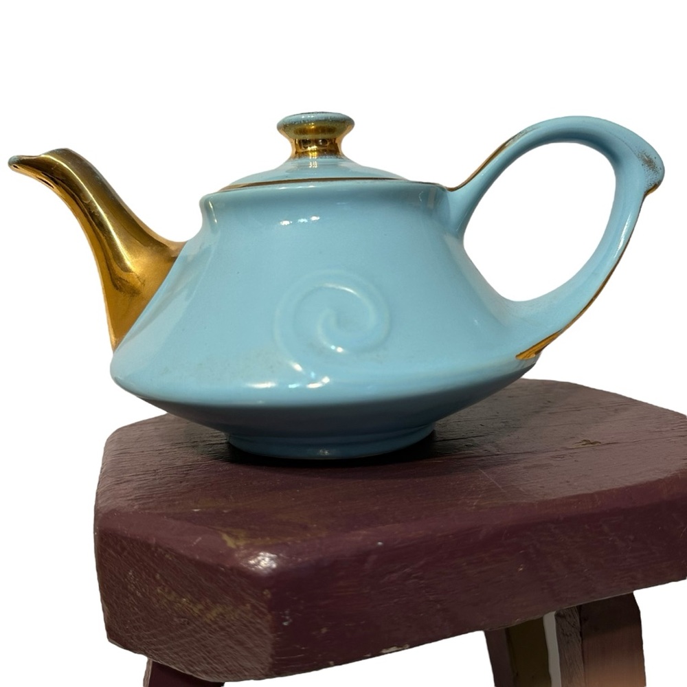 Vintage Pearl Teapot with 22K Gold Trim